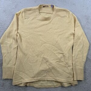 Cullen Sweater Womens XL Yellow 100% Cashmere Crewneck Lightweight Soft